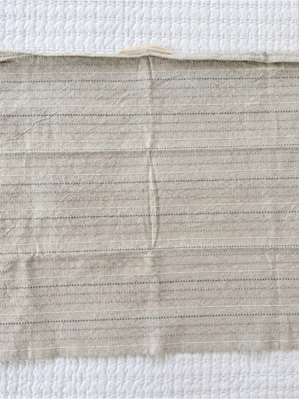💛 NEW Coyuchi Fringe Stripe Organic Hand Towels Set of 2 20x30 Neutrals